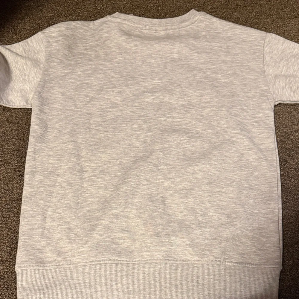 Gray Christmas Sweatshirt with Cartoon Characters